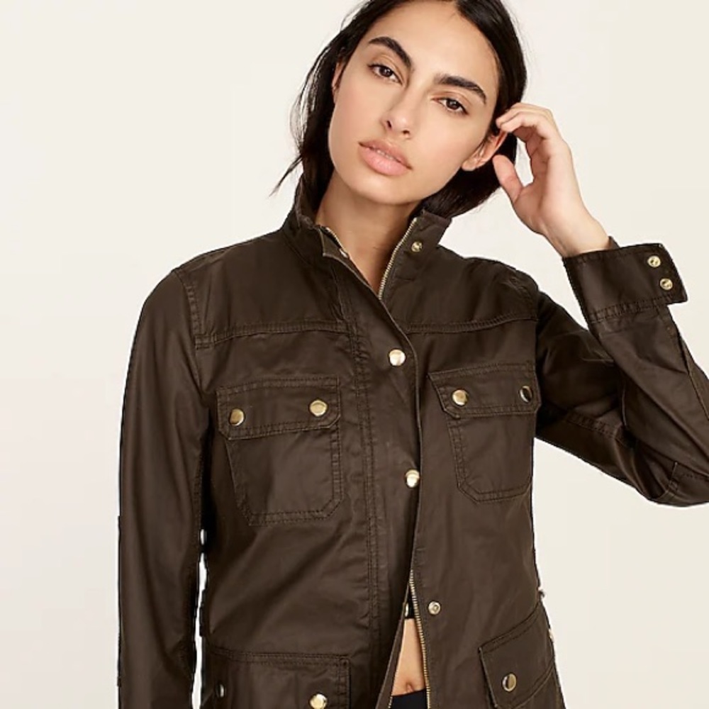 J Crew Mossy Green Downtown Field Jacket - Size M